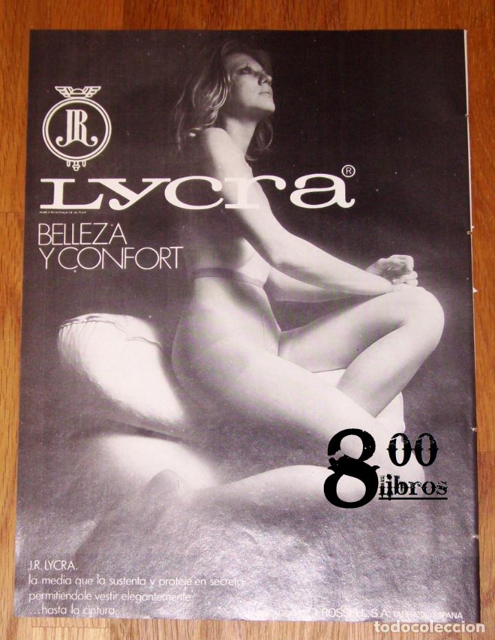 Werbekataloge: ANUNCIO - HOJA - PUBLICIDAD. J.R. LYCRA : Belleza y confort / de J. Rosell. Tarrasa. - 1974