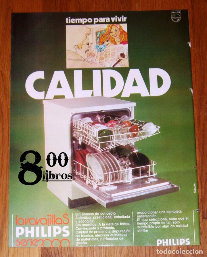 Cat&aacute;logos publicit&aacute;rios: ANUNCIO - HOJA - PUBLICIDAD. LAVAVAJILLAS PHILIPS Serie 2000. Tiempo para vivir. - 1974