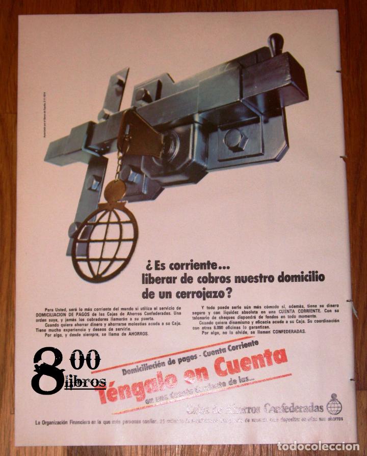 Werbekataloge: ANUNCIO - HOJA - PUBLICIDAD. CAJAS DE AHORROS CONFEDERADAS. Domiciliaci&oacute;n de pagos. - 1974