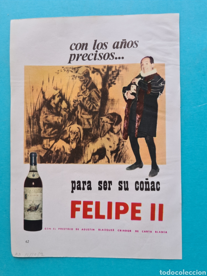 Cat&aacute;logos publicitarios: CO&Ntilde;AC FELIPE II + NESCAFE - 1 HOJA CON 2 ANUNCIOS PUBLICITARIOS RECORTE 1963