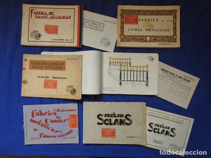 Cat&aacute;logos publicitarios: Lote de 6 catalogos de camas met&aacute;licas 5 de SOLANS y 1 de Ram&oacute;n Azcona de Zaragoza de los a&ntilde;os 30