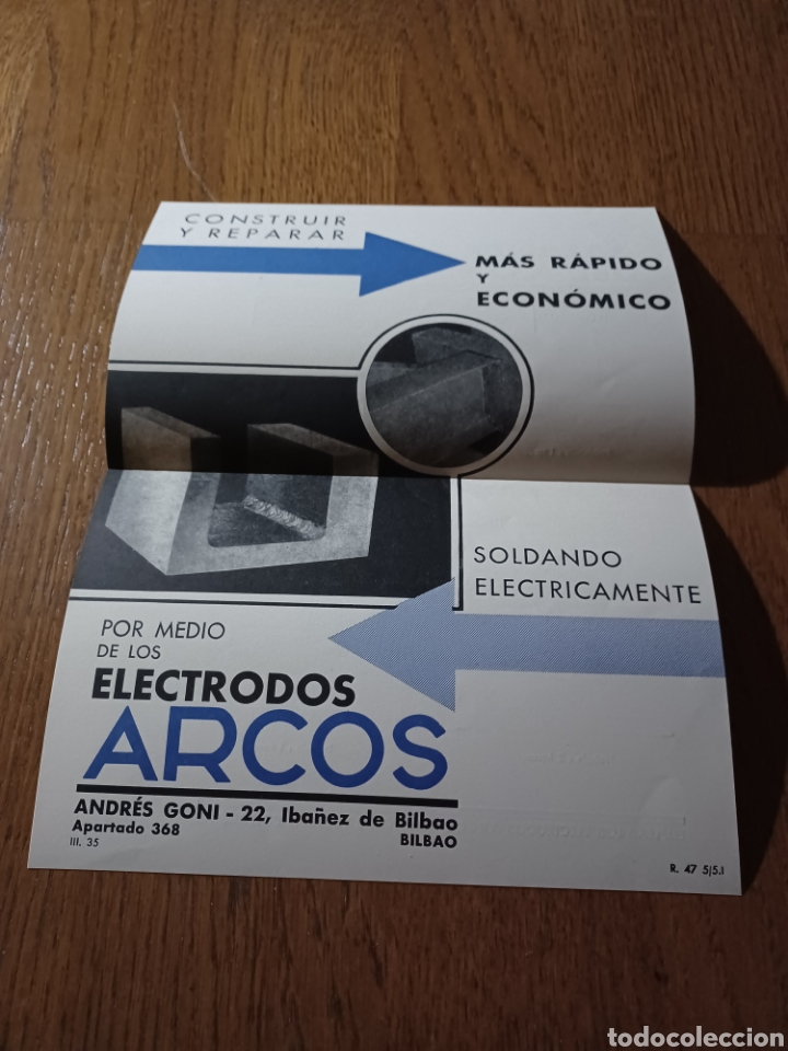 Cat&aacute;logos publicit&aacute;rios: PUBLICIDAD DE ELECTRODOS ARCOS . ANDRES GO&Ntilde;I . A&Ntilde;OS 30 .27 X 21 CM