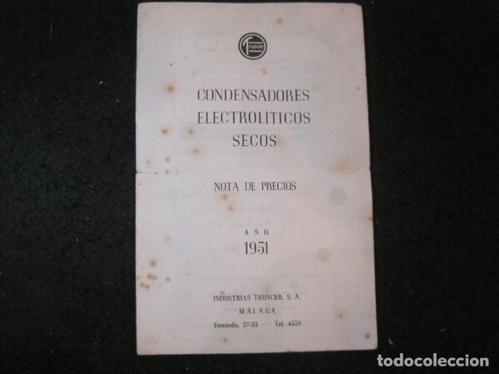 Catalogues publicitaires: TRUNCER-CONDENSADORES ELECTRICOS SECOS-CATALOGO PUBLICIDAD-VER FOTOS-(K-3970)