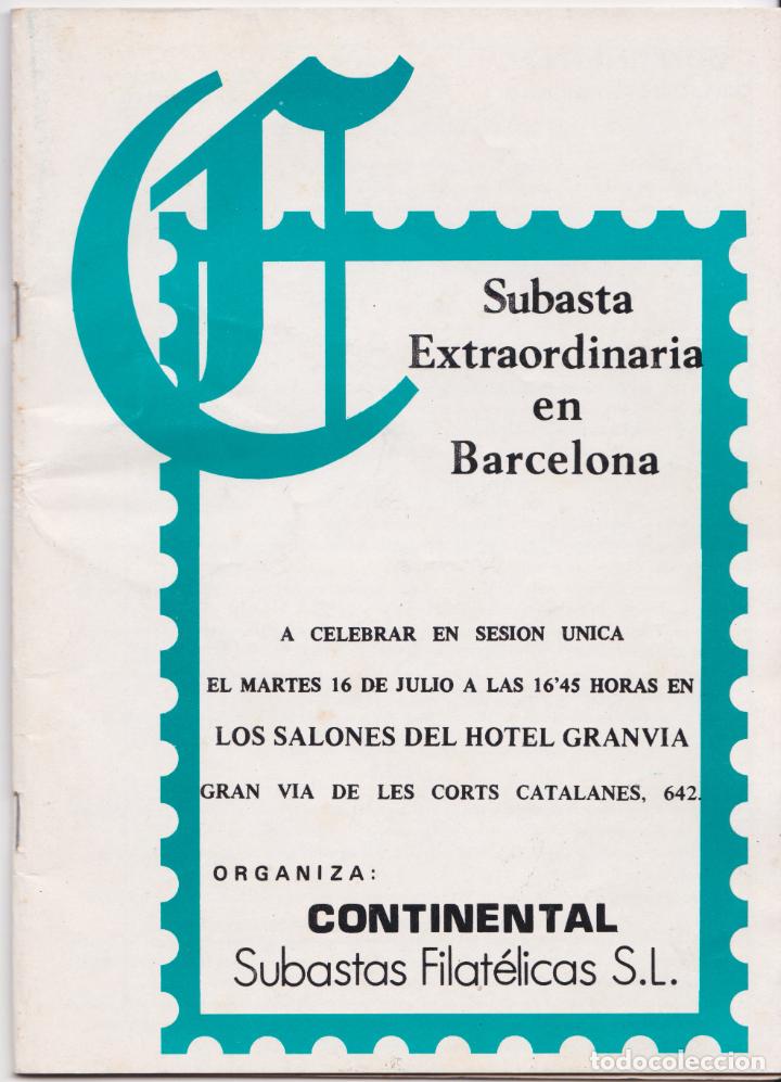 Cat&aacute;logos publicitarios: CAT&Aacute;LOGO SUBASTA EXTRAORDINARIA EN BARCELONA EN SALONES HOTEL GRANVIA &ndash; CONTINENTAL &ndash; 1996
