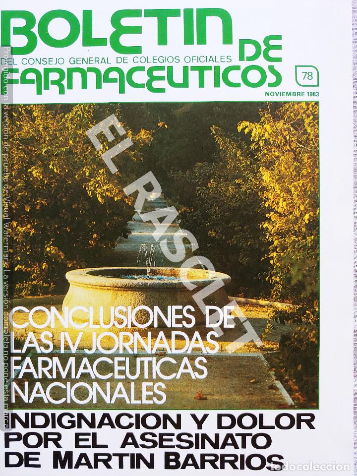 Cat&aacute;logos publicitarios: BOLETIN DE FARMACEUTICOS - NUMERO 78 - A&Ntilde;O NOVIEMBRE 1983
