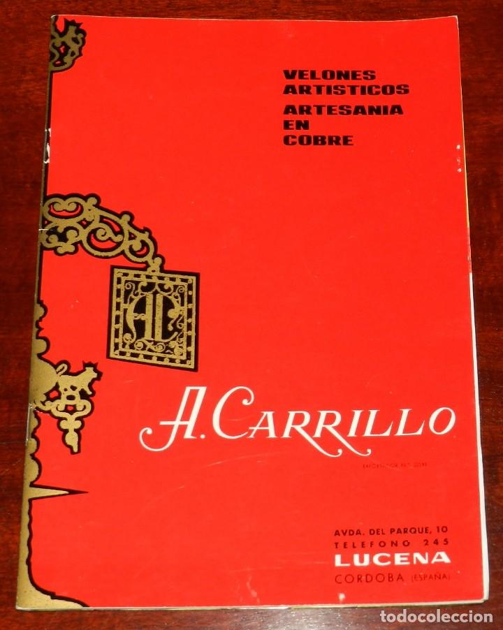 Catalogues publicitaires: ANTIGUO CATALOGO A. Carrillo. Lucena, Cordoba. Artesan&iacute;a en cobre. Mide 23,5 x 16 cms. Tapa blanda,