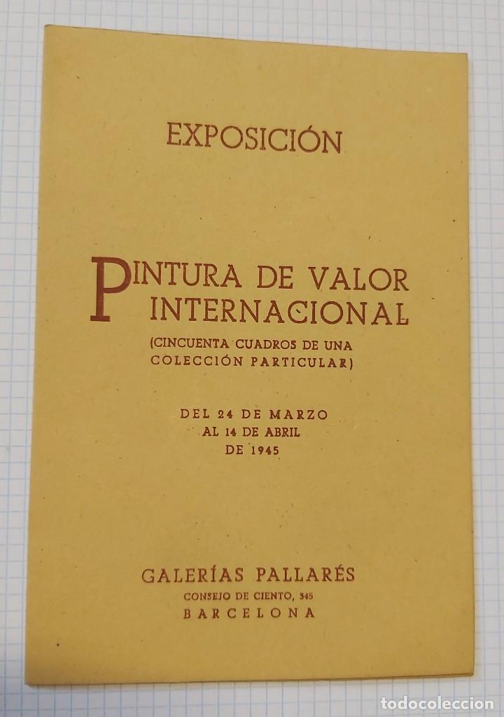 Cat&aacute;logos publicitarios: Programa exposici&oacute;n de pintura de valor internacional, 1945