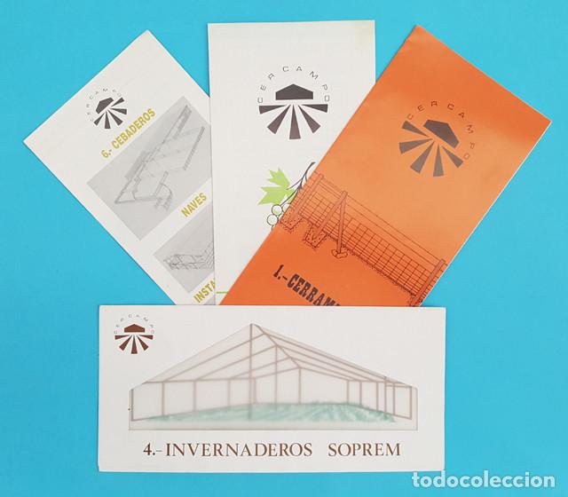 Werbekataloge: LOTE 4 FOLLETOS CERCAMPO AVILA A&Ntilde;OS 70, INVERNADEROS SOPREM VI&Ntilde;AS ESPALDERAS CERRAMIENTOS CEBADEROS