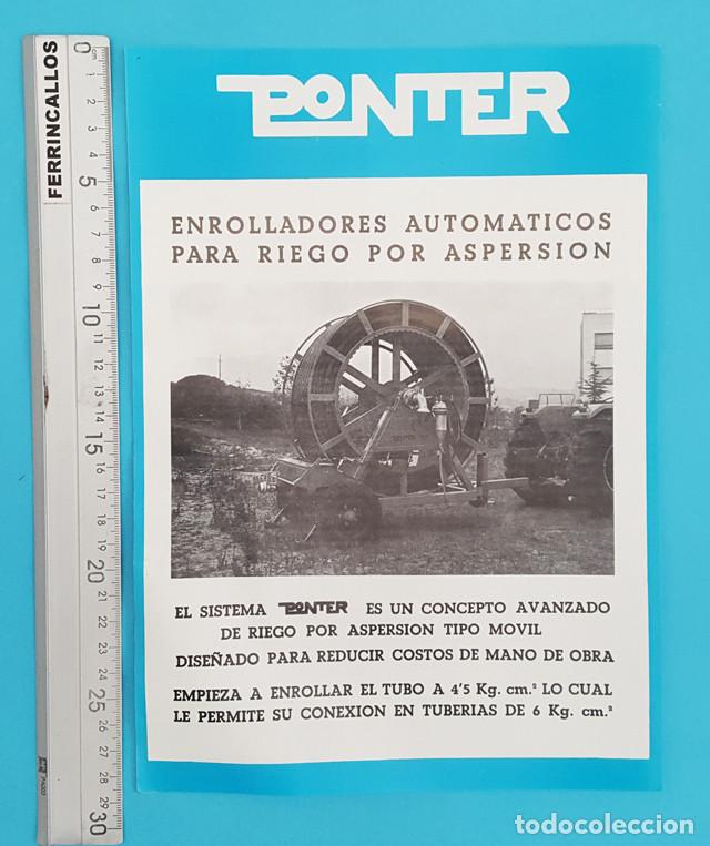 Werbekataloge: FOLLETO PUBLICIDAD MAQUINARIA AGRICOLA: PONTER GRANOLLERS, ENROLLADORES AUTOMATICOS RIEGO, A&Ntilde;OS 70