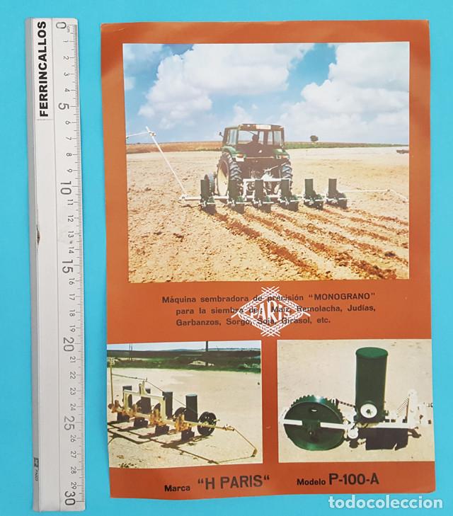Werbekataloge: FOLLETO PUBLICIDAD MAQUINARIA AGRICOLA: SEMBRADORA ROGELIO PARIS, CUENCA, A&Ntilde;OS 70