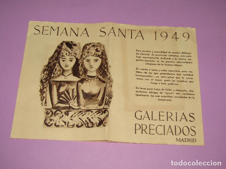 Cat&aacute;logos publicitarios: Antiguo Cat&aacute;logo Desplegable de SEMANA SANTA A&ntilde;o 1949 DE GALERIAS PRECIADOS