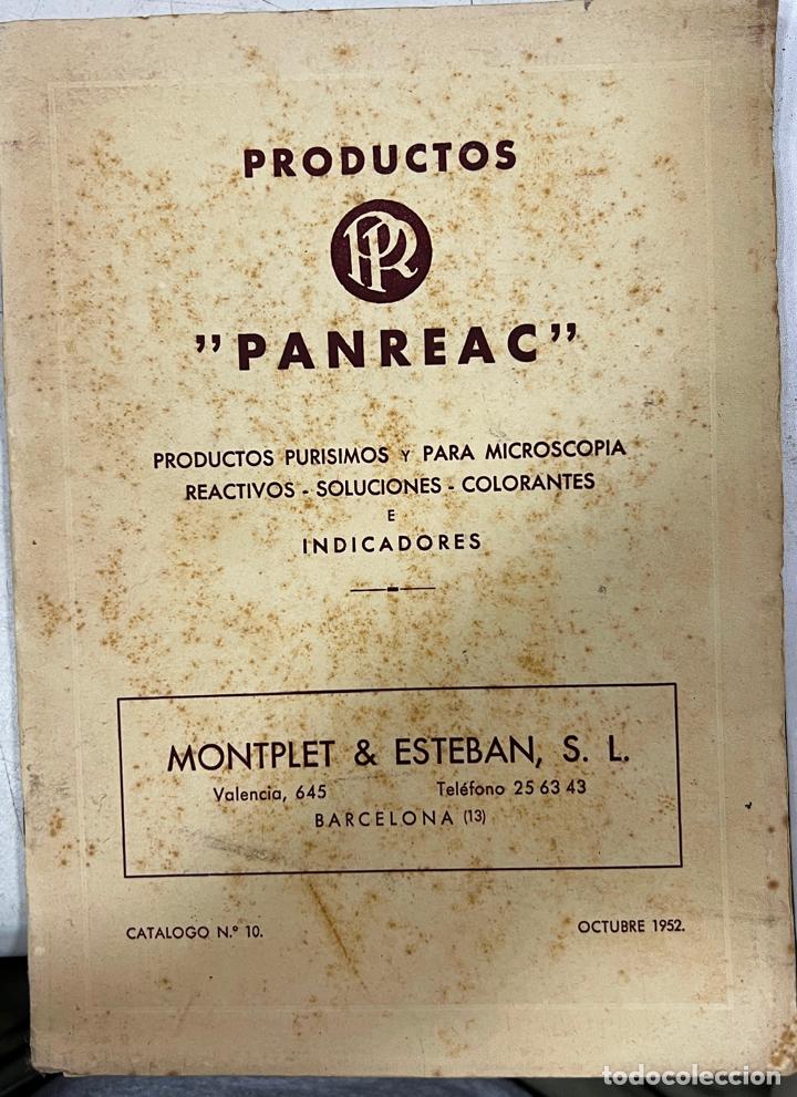 Catalogues publicitaires: CATALOGO N&ordm; 10 DE PRODUCTOS &rdquo;PANREAC&rdquo;. MONTPLET & ESTEBAN, S.L. BARCELONA, 1952.
