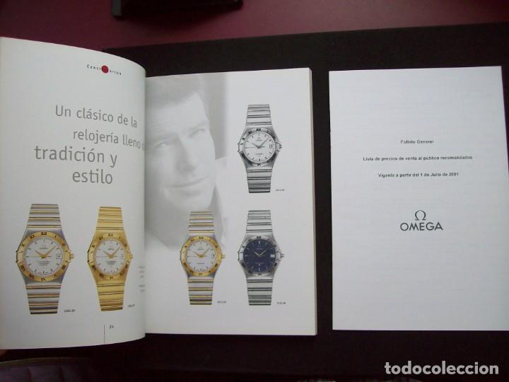 Cat&aacute;logos publicitarios: CATALOGO RELOJES OMEGA 2001 + LISTA DE PRECIOS