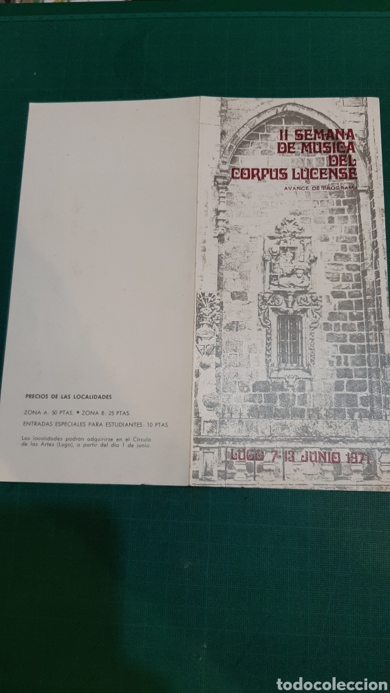 Cat&aacute;logos publicitarios: M&Uacute;SICA PROGRAMA 1971 LUGO C&Iacute;RCULO ARTES - Foto 1
