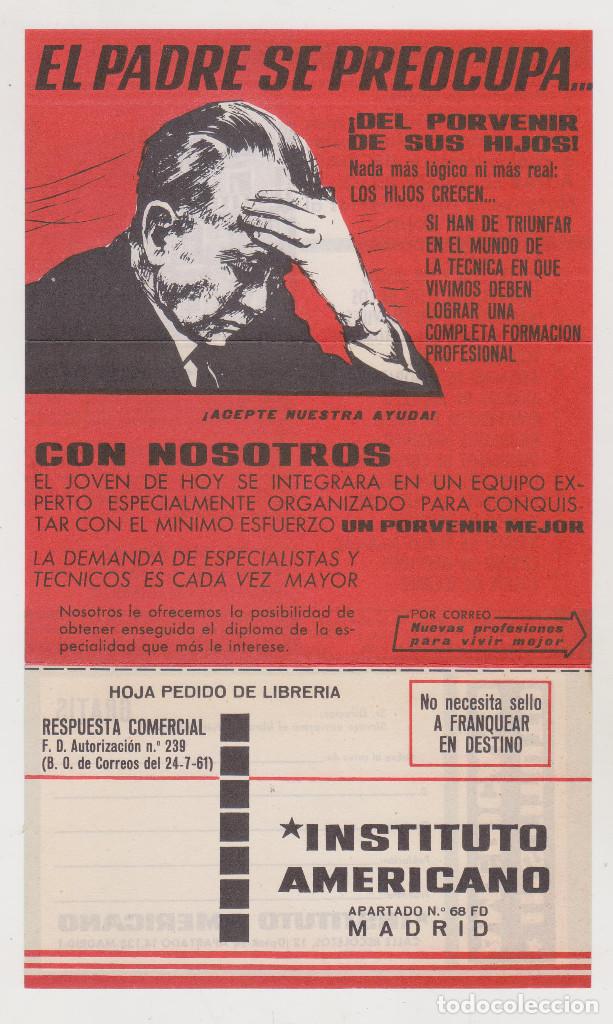 Cat&aacute;logos publicitarios: INSTITUTO AMERICANO - HOJA PEDIDO DE LIBRER&Iacute;A - PERFECTO ESTADO
