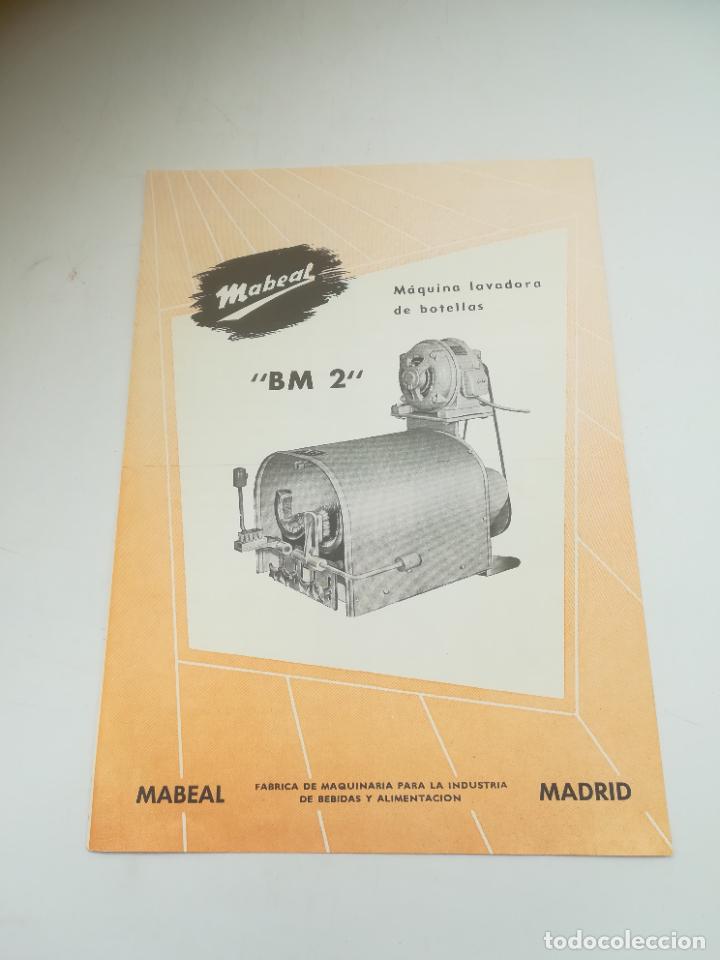 Catalogues publicitaires: PUBLICIDAD MABEAL. MAQUINA LAVADORA DE BOTELLAS. BM 2. MADRID. VER INTERIOR.