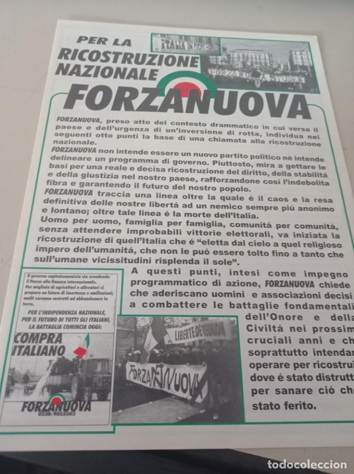 Cat&aacute;logos publicitarios: DIPTICO PROPAGANDA POLITICA FORZA NUOVA ITALIA REF. UR EST