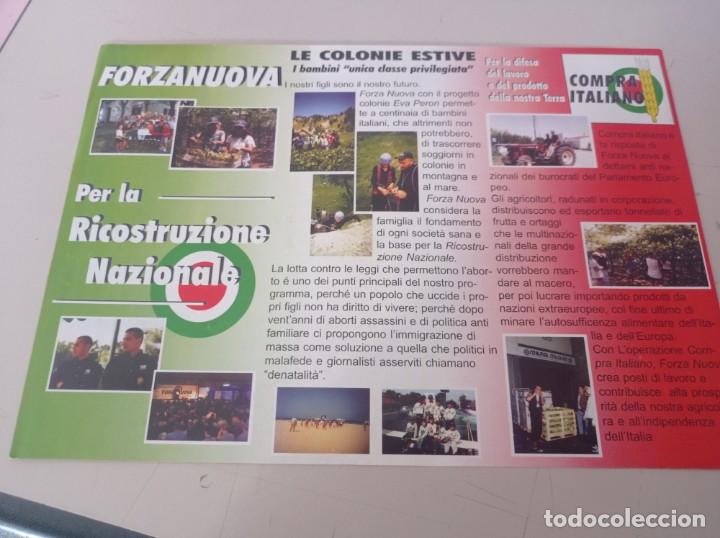 Cat&aacute;logos publicitarios: HOJA DOS CARAS PROPAGANDA POLITICA FORZA NUOVA ITALIA REF. UR EST