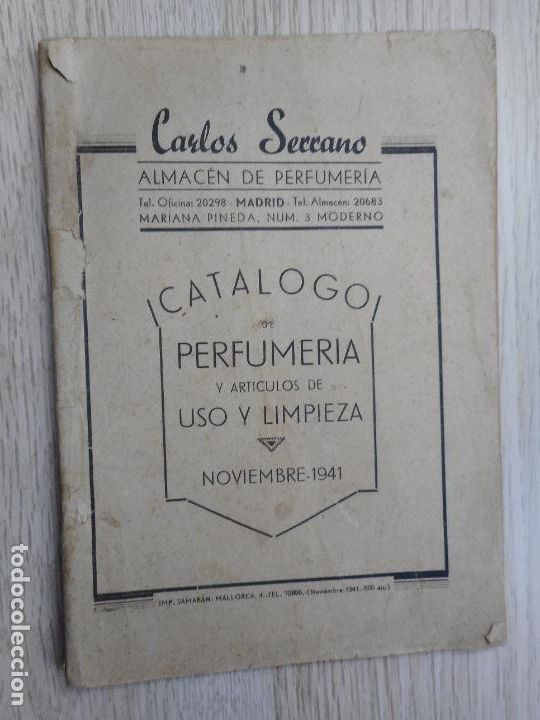 Cat&aacute;logos publicitarios: ANTIGUO CATALOGO.CARLOS SERRANO.ALMACEN PERFUMERIA.MADRID 1941