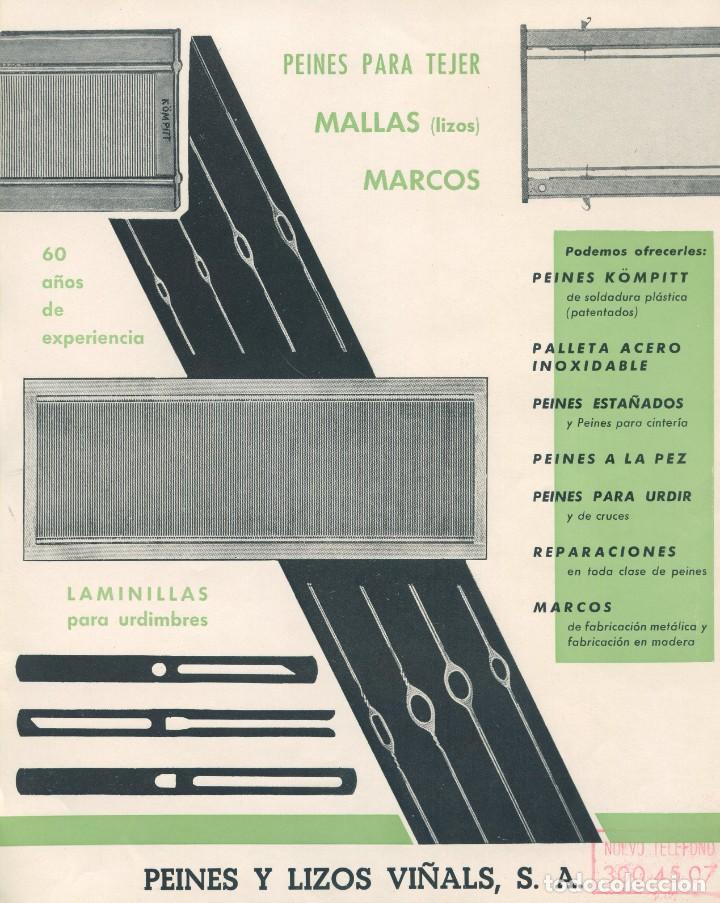 Catalogues publicitaires: Folleto publicitario &rdquo;Peines y Lizos Vi&ntilde;als, S.A.&rdquo; (A&ntilde;os 60)