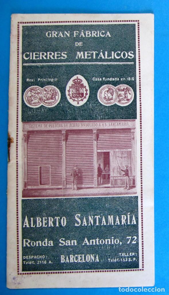 Cat&aacute;logos publicitarios: CAT&Aacute;LOGO GRAN F&Aacute;BRICA DE CIERRES MET&Aacute;LICOS ALBERTO GARC&Iacute;A. PUERTAS. BARCELONA, S/F.