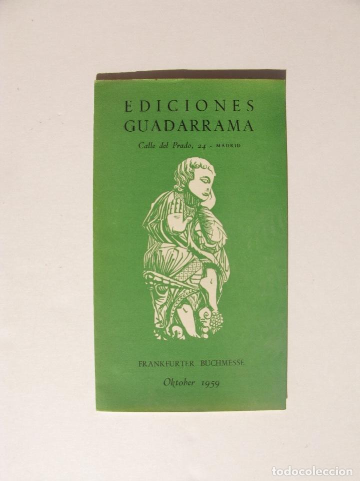 Werbekataloge: FOLLETO ACORDE&Oacute;N DE 6 PALAS DE EDICIONES GUADARRAMA - OCTUBRE 1959 - ALEM&Aacute;N Y FRANC&Eacute;S