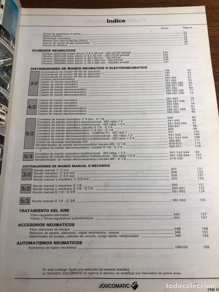 Cat&aacute;logos publicitarios: CAT&Aacute;LOGO COMPONENTES NEUM&Aacute;TICOS JOUCOMATIC 1988 - Foto 3