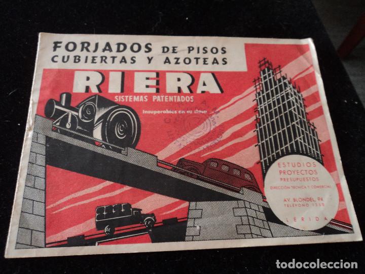 Cat&aacute;logos publicitarios: forjados de pisos riera, cirjam, mataro, 1944
