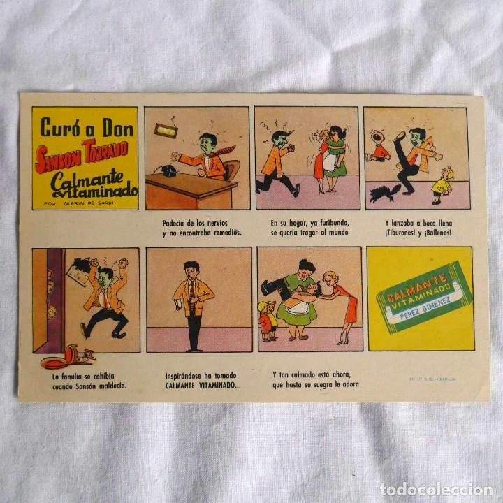 Werbekataloge: Tarjeta publicitaria Camante Vitaminado vi&ntilde;etas Sanson Torrado