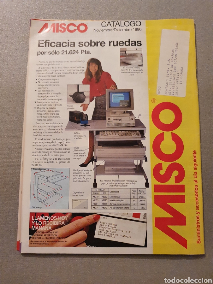 Cat&aacute;logos publicitarios: Catalogo MISCO+suplemento+ Documento de suscripci&oacute;n 1990 - Foto 3