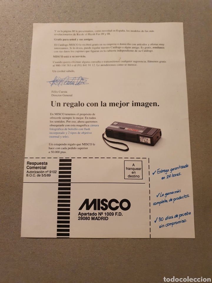 Cat&aacute;logos publicitarios: Catalogo MISCO+suplemento+ Documento de suscripci&oacute;n 1990 - Foto 10