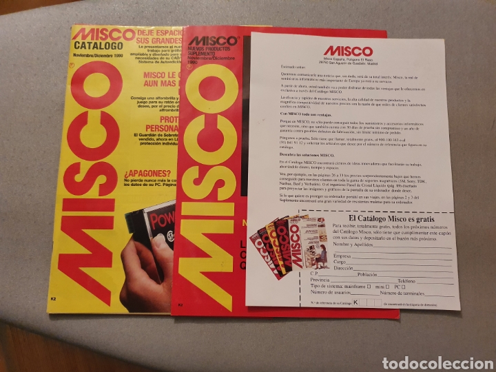 Cat&aacute;logos publicitarios: Catalogo MISCO+suplemento+ Documento de suscripci&oacute;n 1990 - Foto 1