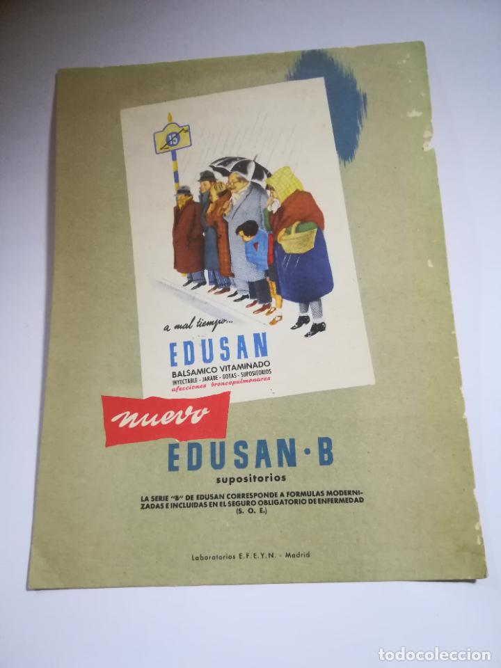 Werbekataloge: PUBLICIDAD DE FARMACIA. NUEVO EDUSAN-B. SUPOSITORIOS. LABORATORIOS EFEYN. VER DORSO