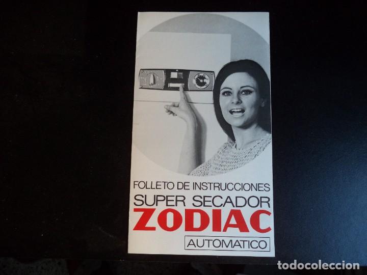 Werbekataloge: Catalogo de instrucciones Super Secador Zodiac. Automatico