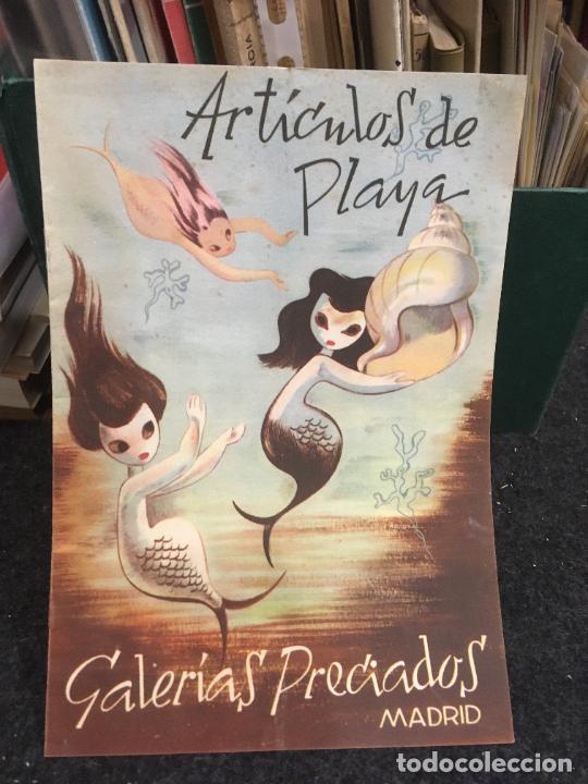 Catalogues publicitaires: Catalogo Galerias Preciados articulos de playa a&ntilde;o 1950 mide 24 x 16,5 cerrado 8 paginas