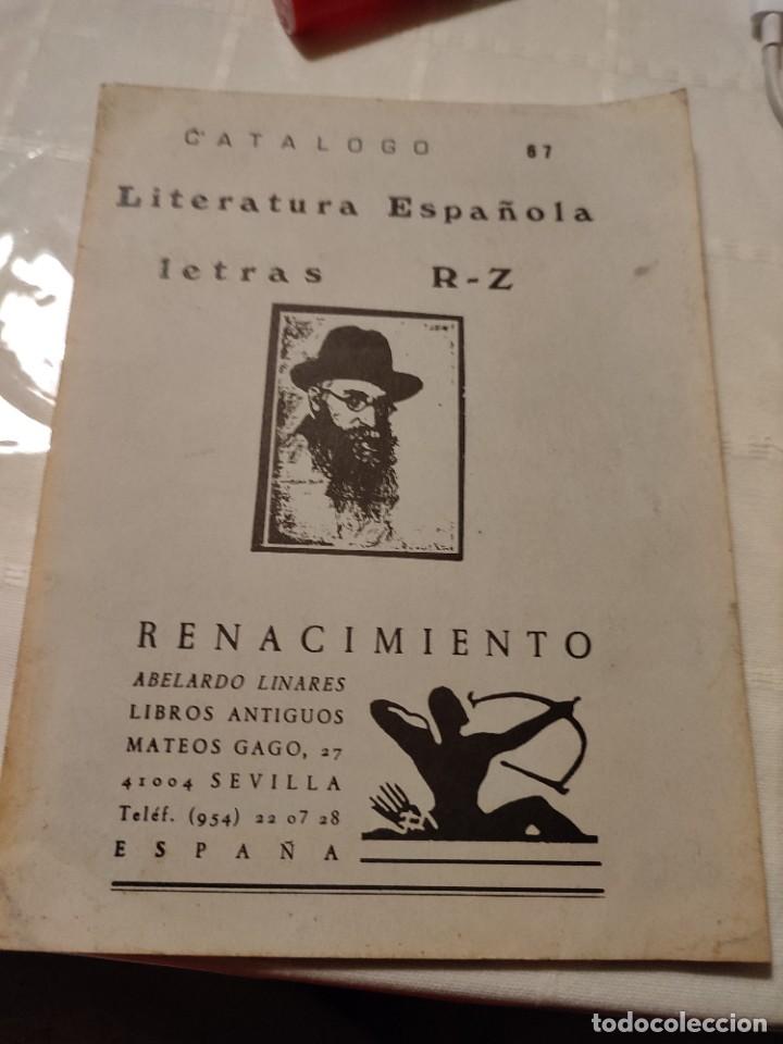 Cat&aacute;logos publicitarios: Cat&aacute;logo 67 literatura espa&ntilde;ola renacimiento