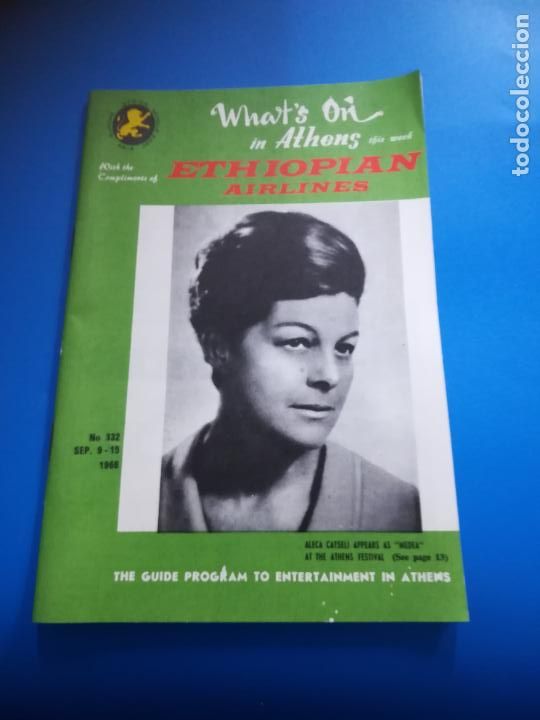 Werbekataloge: WHAT'S ON IN ATHENS THIS WEEK ETHIOPIAN AIRLINES. N&ordm; 332. A&Ntilde;O 1968. VER FOTOS