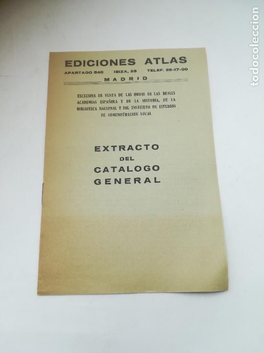 Cat&aacute;logos publicit&aacute;rios: EDICIONES ATLAS. EXTRACTO DEL CATALOGO GENERAL. MADRID. OBRAS EXCLUSIVAS A LA VENTA. VER
