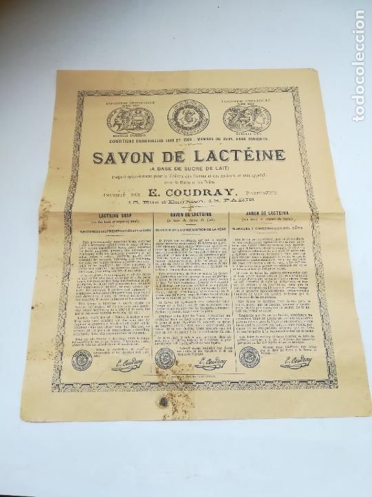 Catalogues publicitaires: PUBLICIDAD. SAVON DE LACTEINE. E.COUDRAY. PARIS. BLANCURA Y CONSERVACION. VER