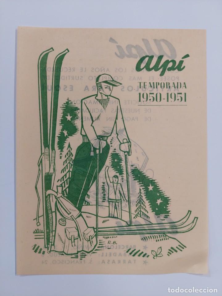Cat&aacute;logos publicitarios: FOLLETO PUBLICIDAD, ALP&Iacute;, AVI&Ntilde;&Oacute; 19 BARCELONA, TEMPORADA 1950, ESQU&Iacute;, MONTA&Ntilde;A ... L4164