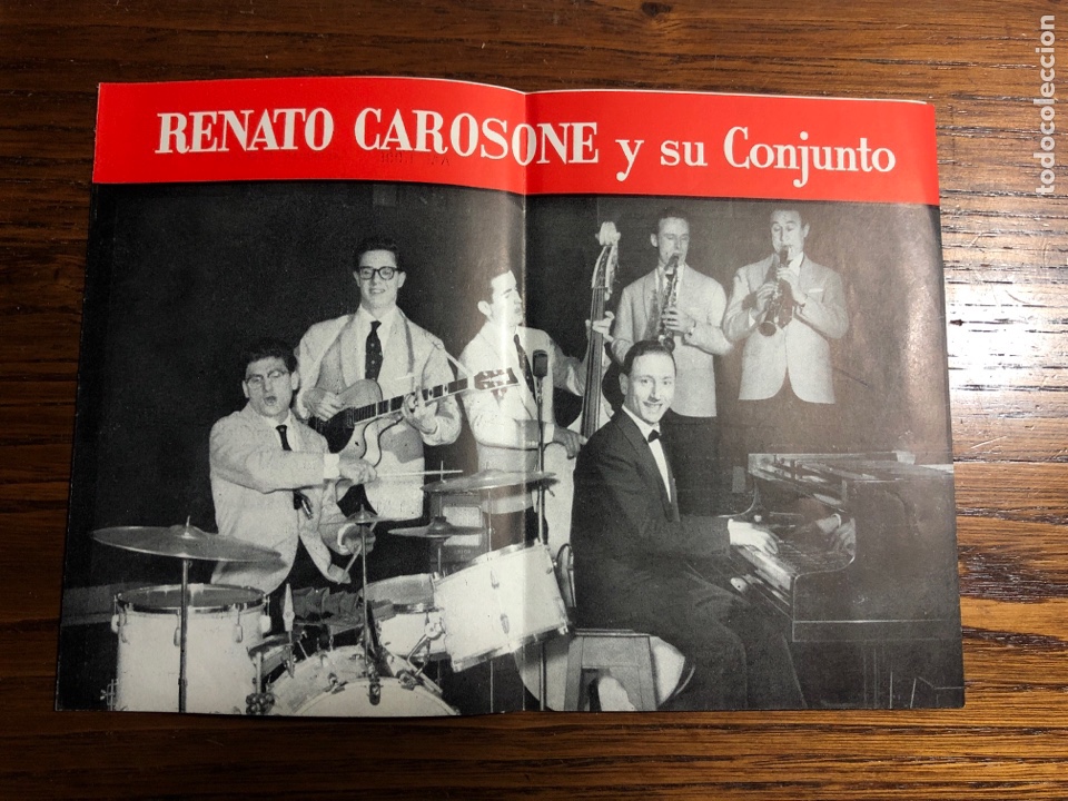 Cat&aacute;logos publicit&aacute;rios: FOLLETO CAT&Aacute;LOGO RENATO CAROSONE Y SU CONJUNTO DISCOS PATHE 1958