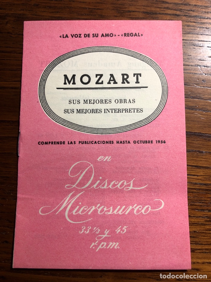 Cat&aacute;logos publicit&aacute;rios: CAT&Aacute;LOGO DISCOS MICROSURCO MOZART LA VOZ DE SU AMO REGAL 1956 &hellip;