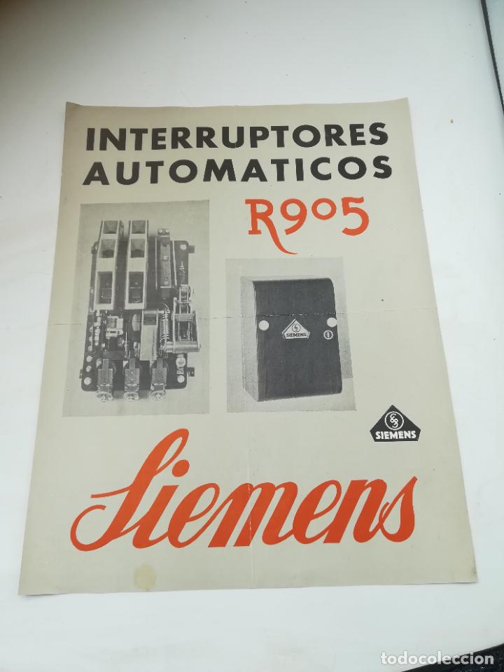 Catalogues publicitaires: PUBLICIDAD. INTERRUPTOR AUTOMATICOS R905. SIEMENS. VER DORSO