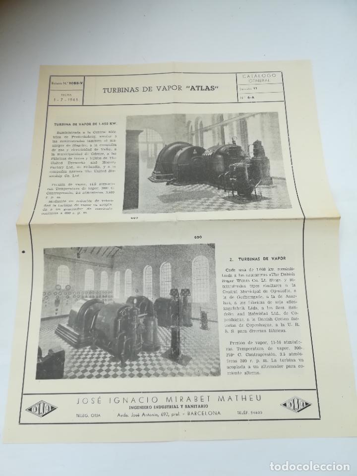 Werbekataloge: PUBLICIDAD. TURBINAS DE VAPOR ATLAS. 1943. JOSE IGNACIO MIRABET MATHEU. VER