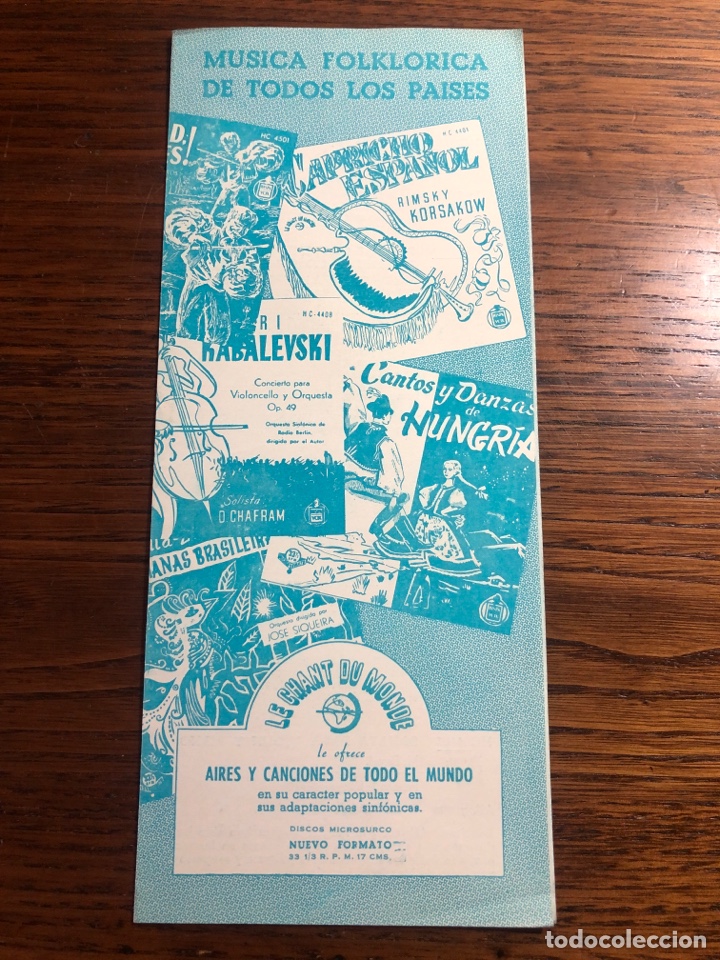 Cat&aacute;logos publicitarios: FOLLETO CAT&Aacute;LOGO M&Uacute;SICA FOLKLORICA DE TODOS LOS PA&Iacute;SES DISCOS HISPA VOX