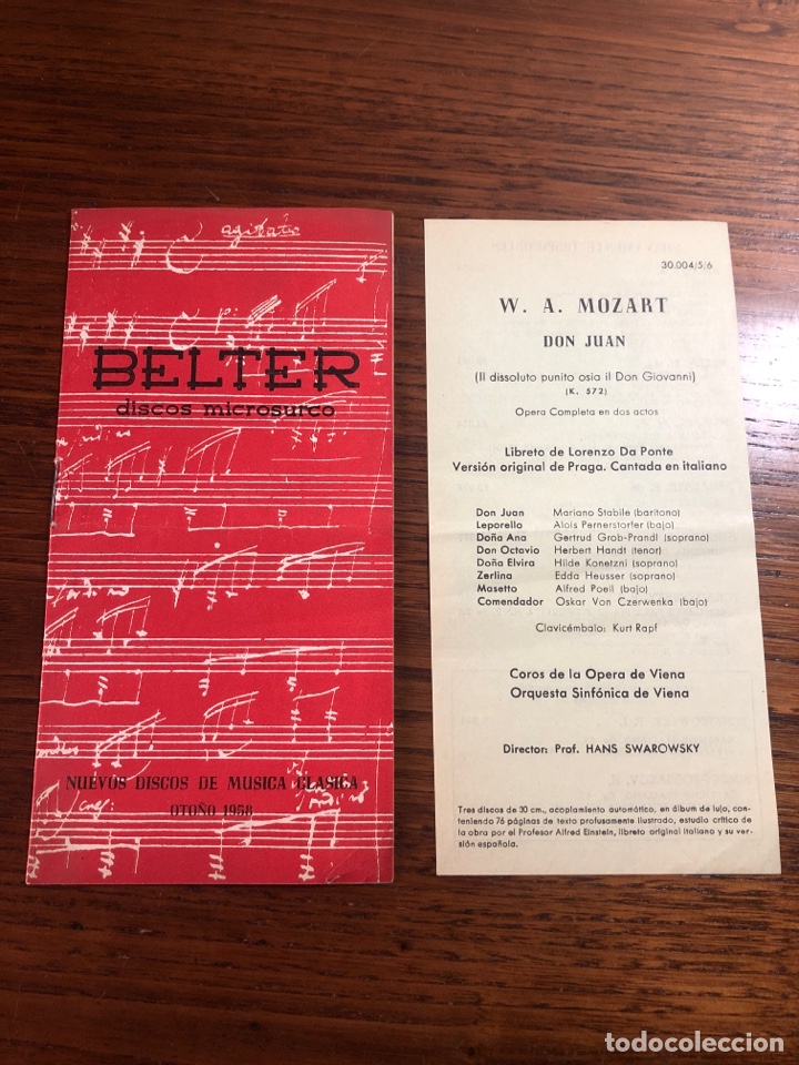 Advertising Catalogs: FOLLETO CAT&Aacute;LOGO BELTER DISCOS MICROSURCO M&Uacute;SICA CL&Aacute;SICA 1958