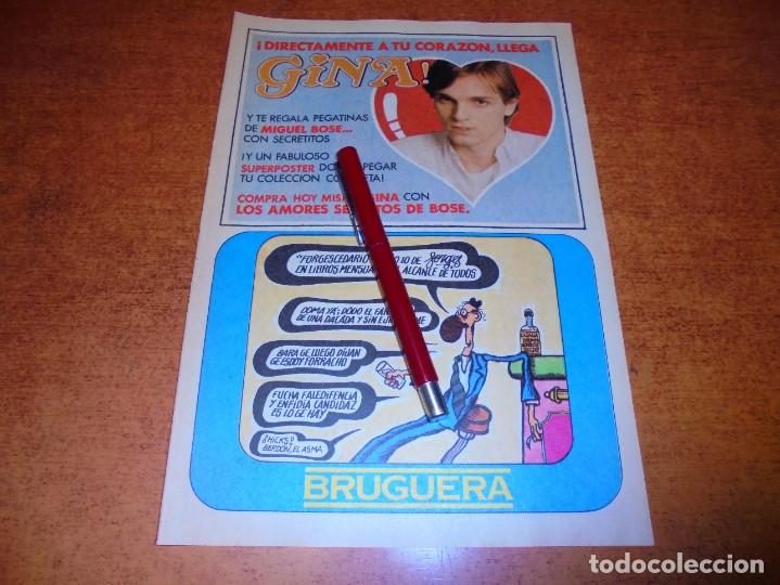 Cat&aacute;logos publicitarios: PUBLICIDAD 1979: REVISTA GINA CON PEGATINAS DE MIGUEL BOS&Eacute; - FORGESCEDARIO DE FORGES