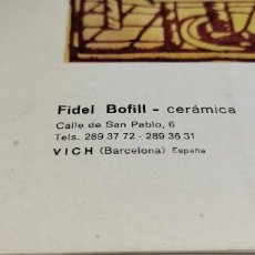 Catálogos publicitarios: ANTIGUO CATÁLOGO CERÁMICA FIDEL BOFILL (VICH-BARCELONA) CON PRECIOS. Lote 309093433