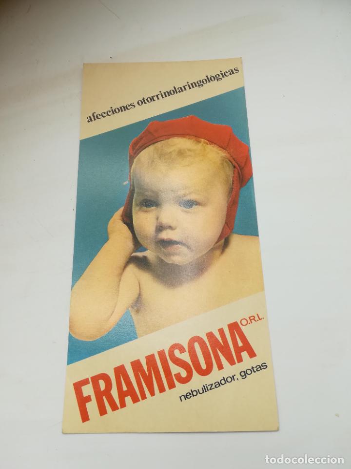 Werbekataloge: PUBLICIDAD DE FARMACIA. FRAMISONA. AFECCIONES OTORRINOLARINGOLOGICAS. EMYFAR, BARCELONA. VER DORSO