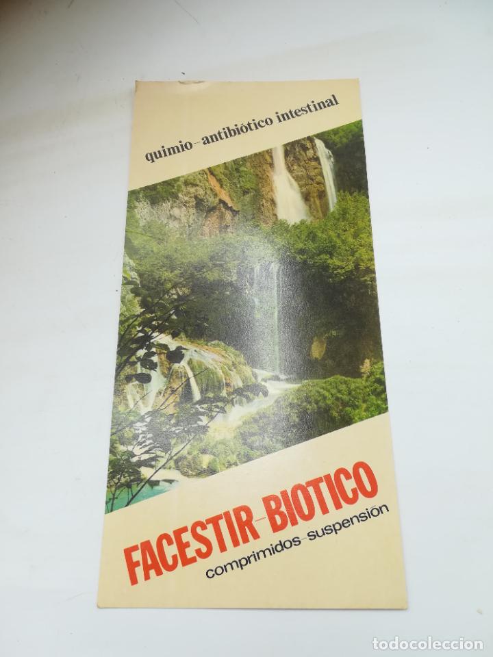 Werbekataloge: PUBLICIDAD FARMACIA. FACESTIR-BIOTICO. QUIMIO-ANTIBI&Oacute;TICO INTESTINAL. EMYFAR, BARCELONA. VER DORSO